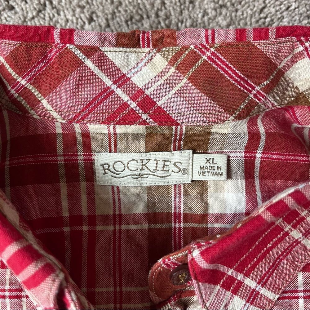Vintage Rockies Women's XL Plaid Flannel Shirt - Picture 2 of 8